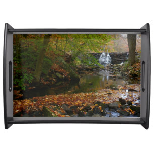 Fall Waterfall and Creek Pennsylvania Nature Serving Tray