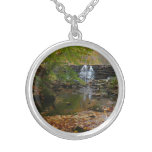 Fall Waterfall and Creek Pennsylvania Nature Silver Plated Necklace