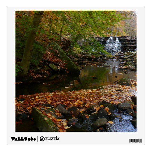 Fall Waterfall and Creek Pennsylvania Nature Wall Decal (Front)