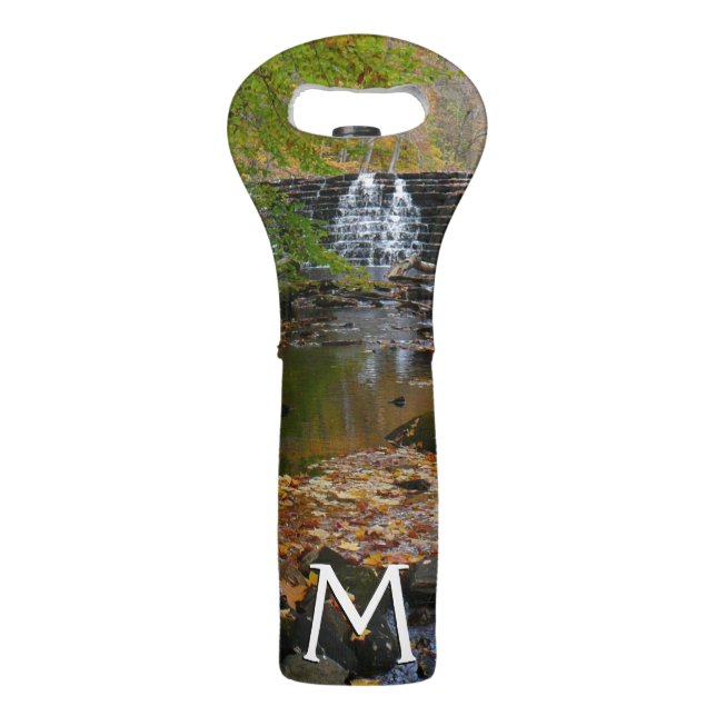 Fall Waterfall and Creek Pennsylvania Nature Wine Bag (Front)
