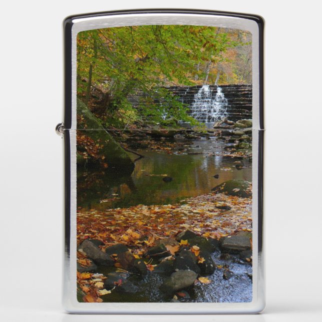 Fall Waterfall and Creek Pennsylvania Nature Zippo Lighter (Front)