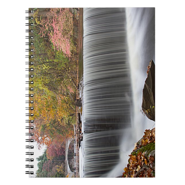 Fall Waterfall at Vanderbuilt Notebook (Front)