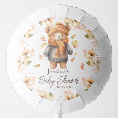 Fall We Can Bearly Wait Baby Shower Balloon