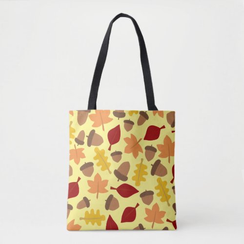 Fall Weather Leaves and Acorns Tote Bag