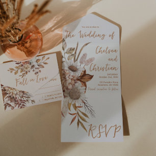 Fall Wedding All In One Invitation