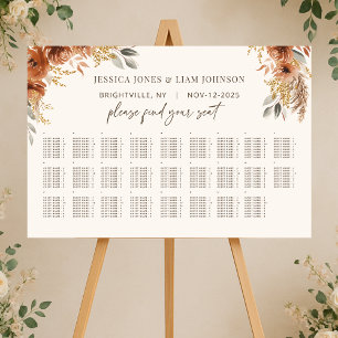 Fall Wedding Alphabetic Guest Seating Chart Sign