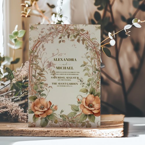 Fall Wedding Art Nouveau by Mucha Invitation