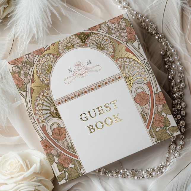 Fall Wedding Art Nouveau Foil Guest Book (Creator Uploaded)