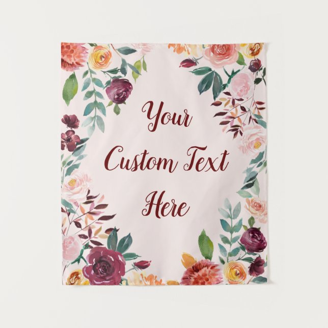Fall Wedding Back Drop, Holiday Photo Booth Shower Tapestry (Front)