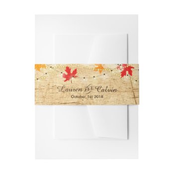 Fall Wedding Belly Band With Lights And Leaves by LangDesignShop at Zazzle