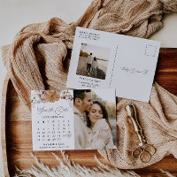 Fall Wedding Calendar Save The Date Photo Postcard
