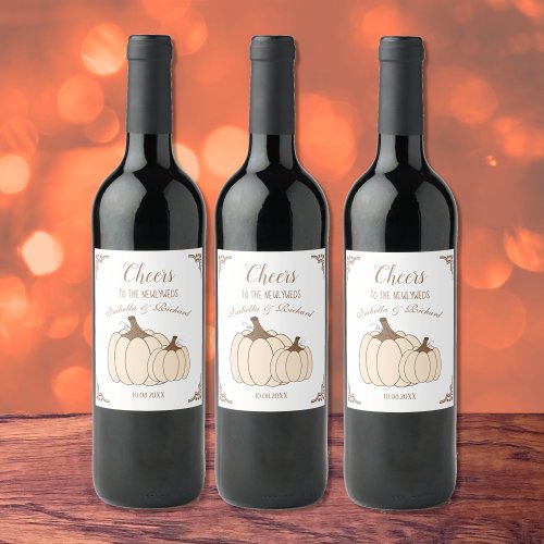 Fall Wedding Creamy Pumpkins Wine Labels