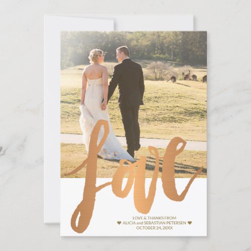Fall Wedding Double Sided Photo Love Thank You Invitation