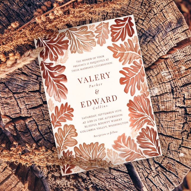 Fall Wedding Elegant Bohemian Watercolor  Invitation (Creator Uploaded)