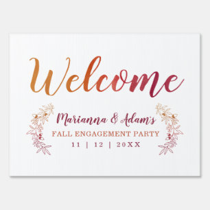 Fall Wedding Engagement Party Welcome Sign