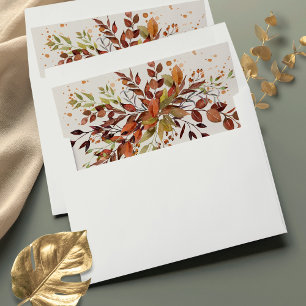 FALL Wedding Envelope Liner Seasonal Burnt Orange
