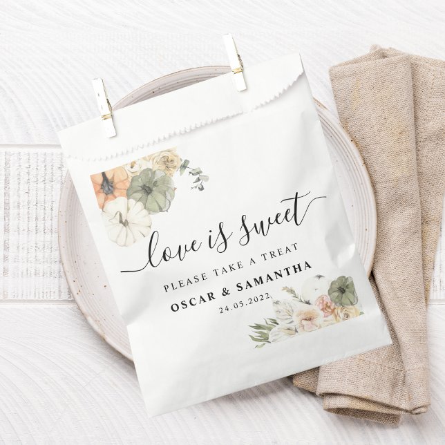 Fall Wedding Favor Bag | Watercolor Pumpkins (Creator Uploaded)