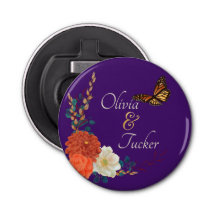 Fall Wedding Favor custom Button Bottle Opener