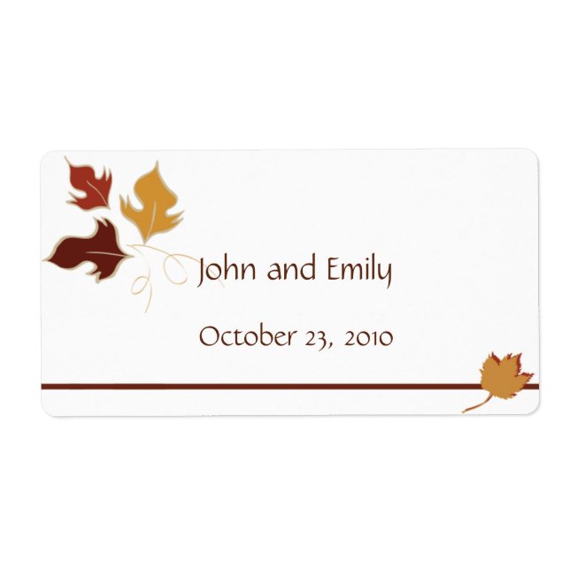 Fall Wedding Favor Labels (Front)
