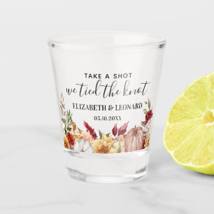 Fall wedding favor take a shot glass