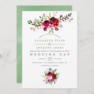 Fall Wedding Floral Invitation