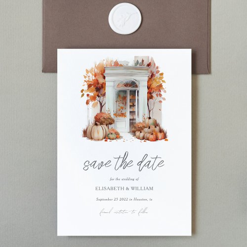 Fall Wedding Front Door Save the Date QR Code Invitation