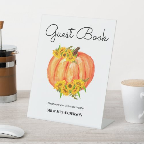 Fall Wedding Guest Book Pedestal Sign