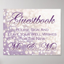 Fall Wedding Guestbook Sign - Champagne and Plum