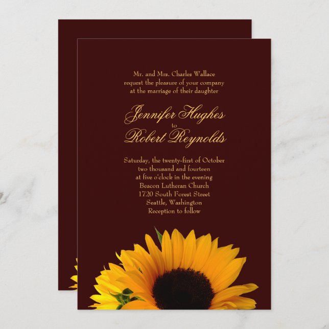 Fall Wedding Invitation (Front/Back)