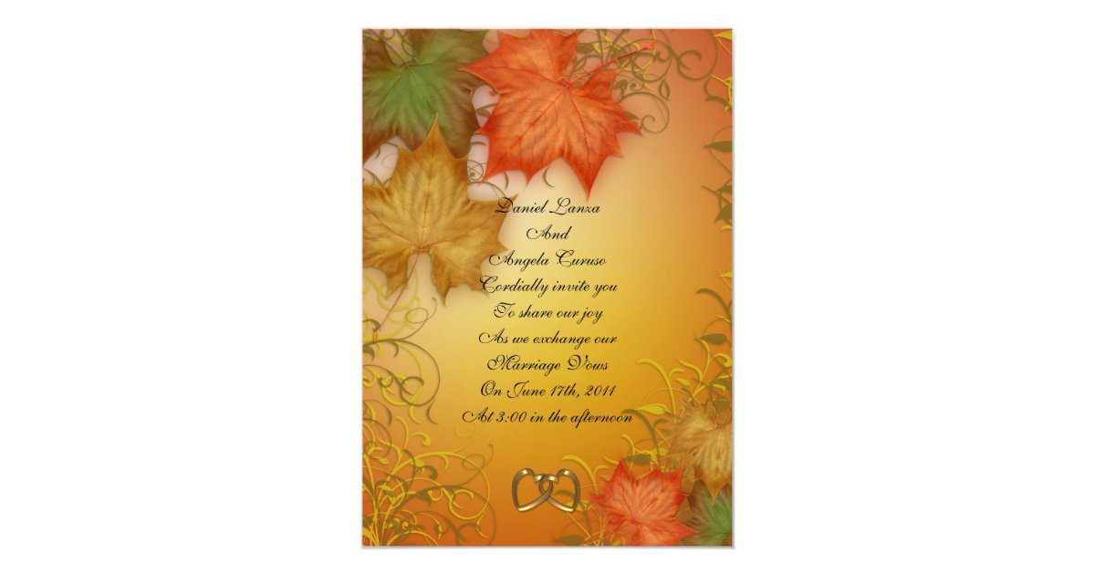 Fall wedding Invitation | Zazzle