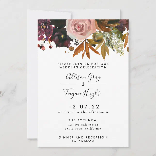 Fall Wedding Invitation | Zazzle