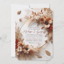 Fall Wedding Invitation Autumn Halloween Harvest