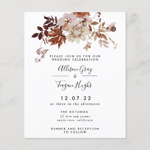 Fall Wedding Invitation  Budget Flyer