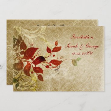 fall wedding Invitation cards