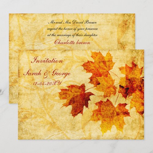 fall wedding Invitation cards