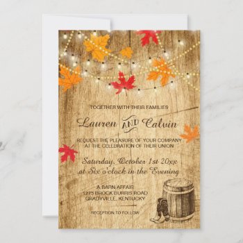 Fall Wedding Invitation For A Country Wedding by LangDesignShop at Zazzle