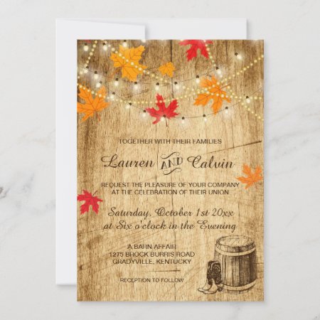 Fall Wedding Invitation For A Country Wedding