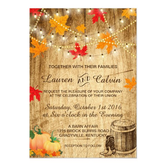 Fall Wedding Reception Invitations 5