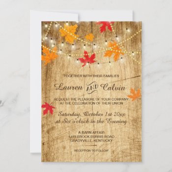 Fall Wedding Invitation For A Rustic Wedding by LangDesignShop at Zazzle