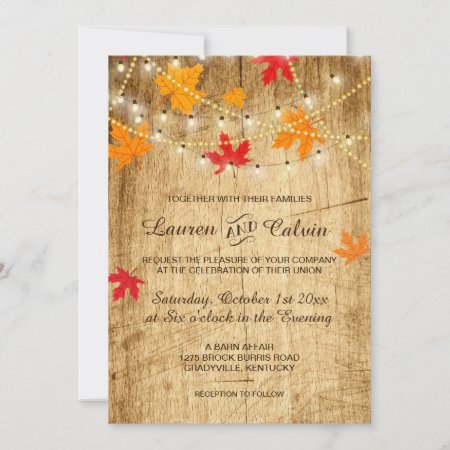 Fall Wedding Invitation For A Rustic Wedding