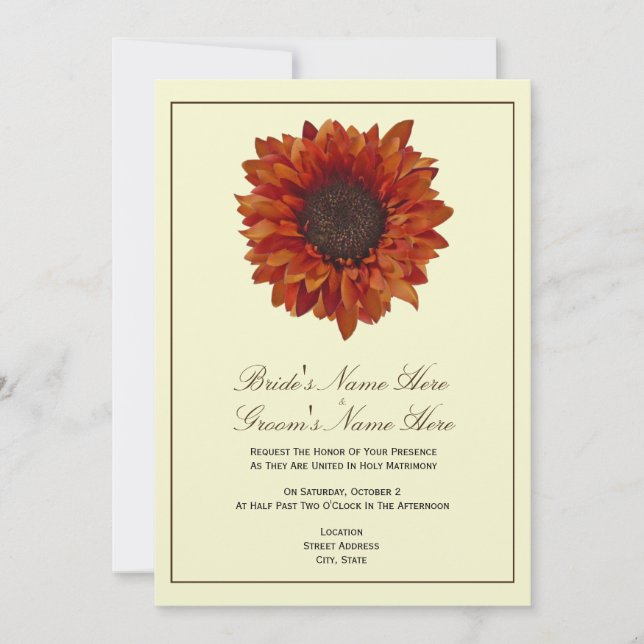 Fall Wedding Invitation - From Bride & Groom (Front)