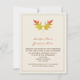 Fall Wedding Invitation - Oak Leaves