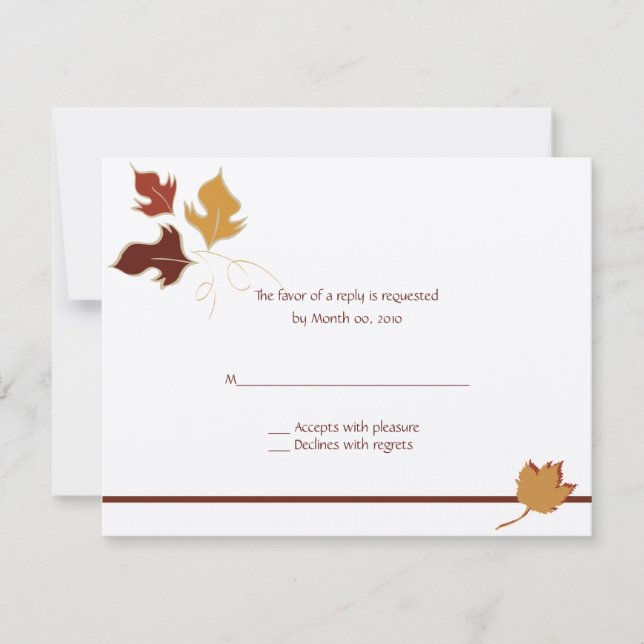 Fall Wedding Invitation RSVP Cards (Front)