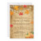 Fall wedding invitation with leaves and pumpkins