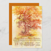 Fall wedding invitation with old oak tree (Front/Back)