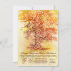Fall wedding invitation with old oak tree