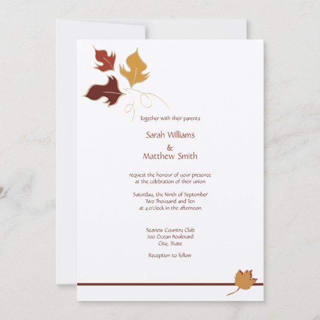 Fall Wedding Invitations (Front)