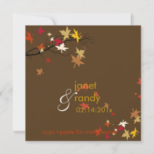 Fall wedding invitations/maple leaves invitation