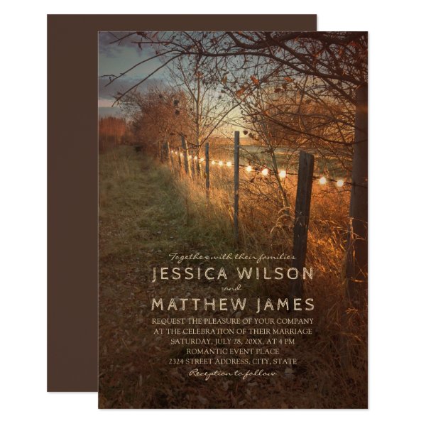 256886082569113011 Fall Wedding Invitations Rustic Autumn Farm Lights