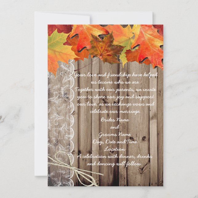Fall Wedding Invite (Front)